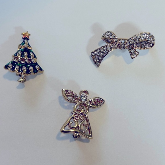 CHRISTMAS TREE - ANGELS & LACE BROOCH PIN JEWELRY VINTAGE SET OF 11 - Picture 12 of 12